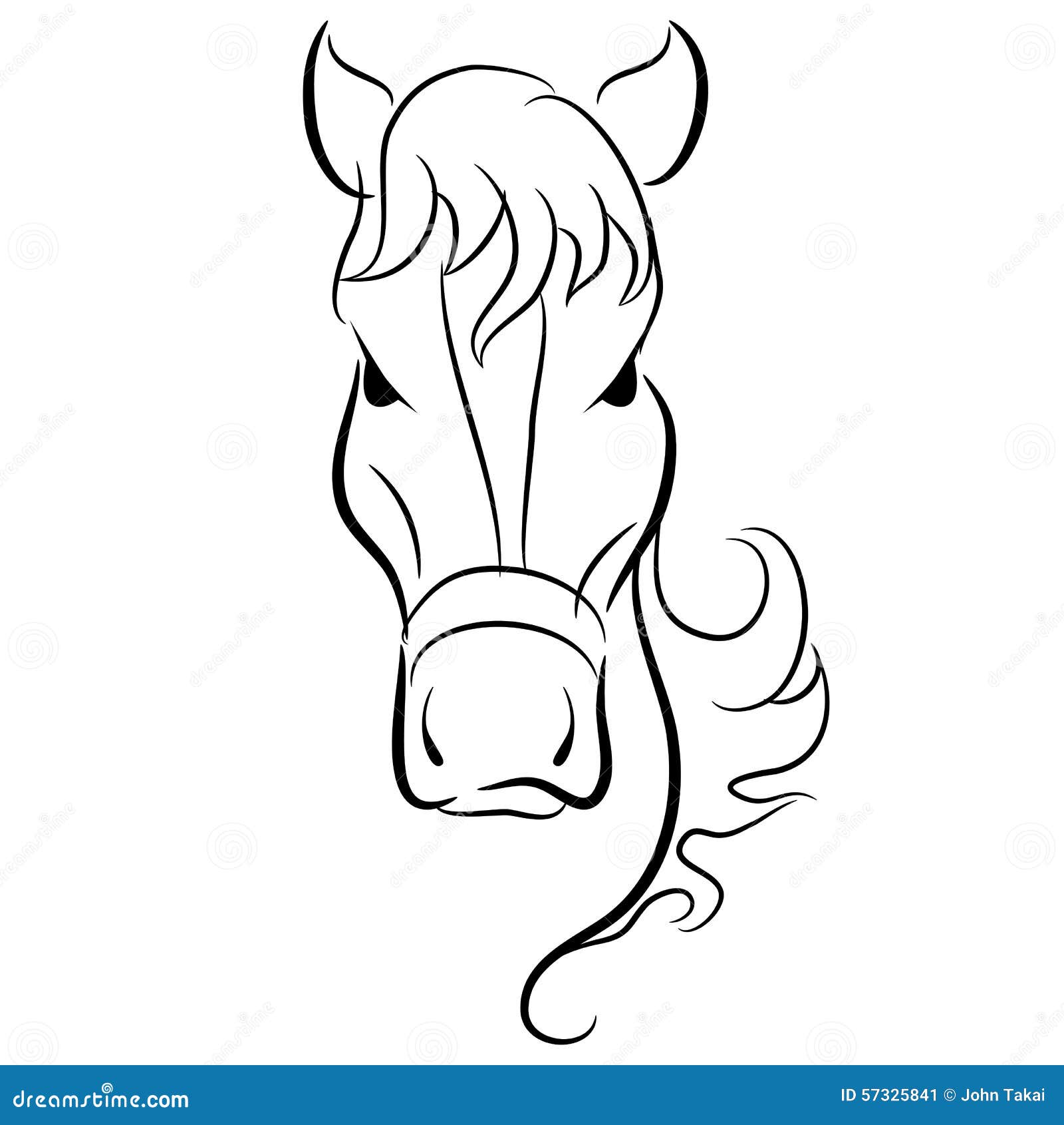 Simple Tete De Cheval Dessin Facile Dessin de tête de cheval illustration de vecteur. Illustration du vecteur - 57325841