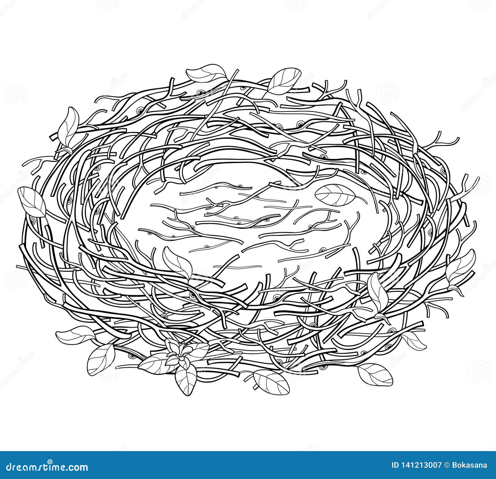 Dessin De Vecteur De Nid Vide Doiseau Densemble De La