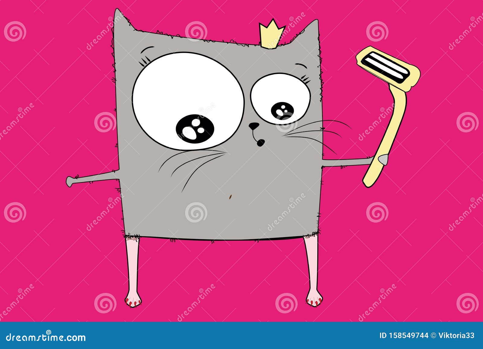 Dessin Extrait Dans Une Femme Chat Rase Les Jambes Poilues Avec Un Rasoir Dans Les Mains Illustration Avant Apres Illustration Stock Illustration Du Patte Beaute