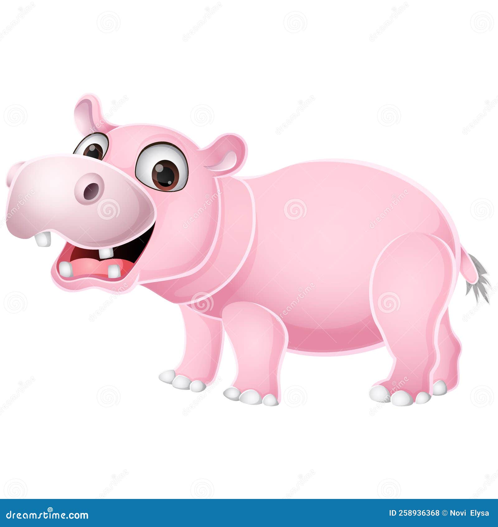 Dessin Humoristique Hippo Sur Fond Blanc Illustration de Vecteur -  Illustration du retrait, hippo: 258936368