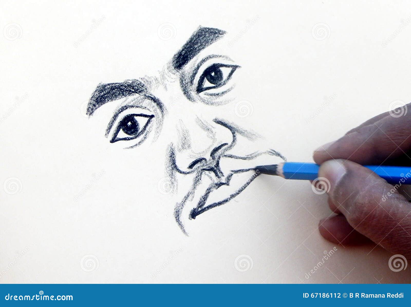  Dessin  Indien D artiste  Avec Le Crayon  Sur Un Papier Un 