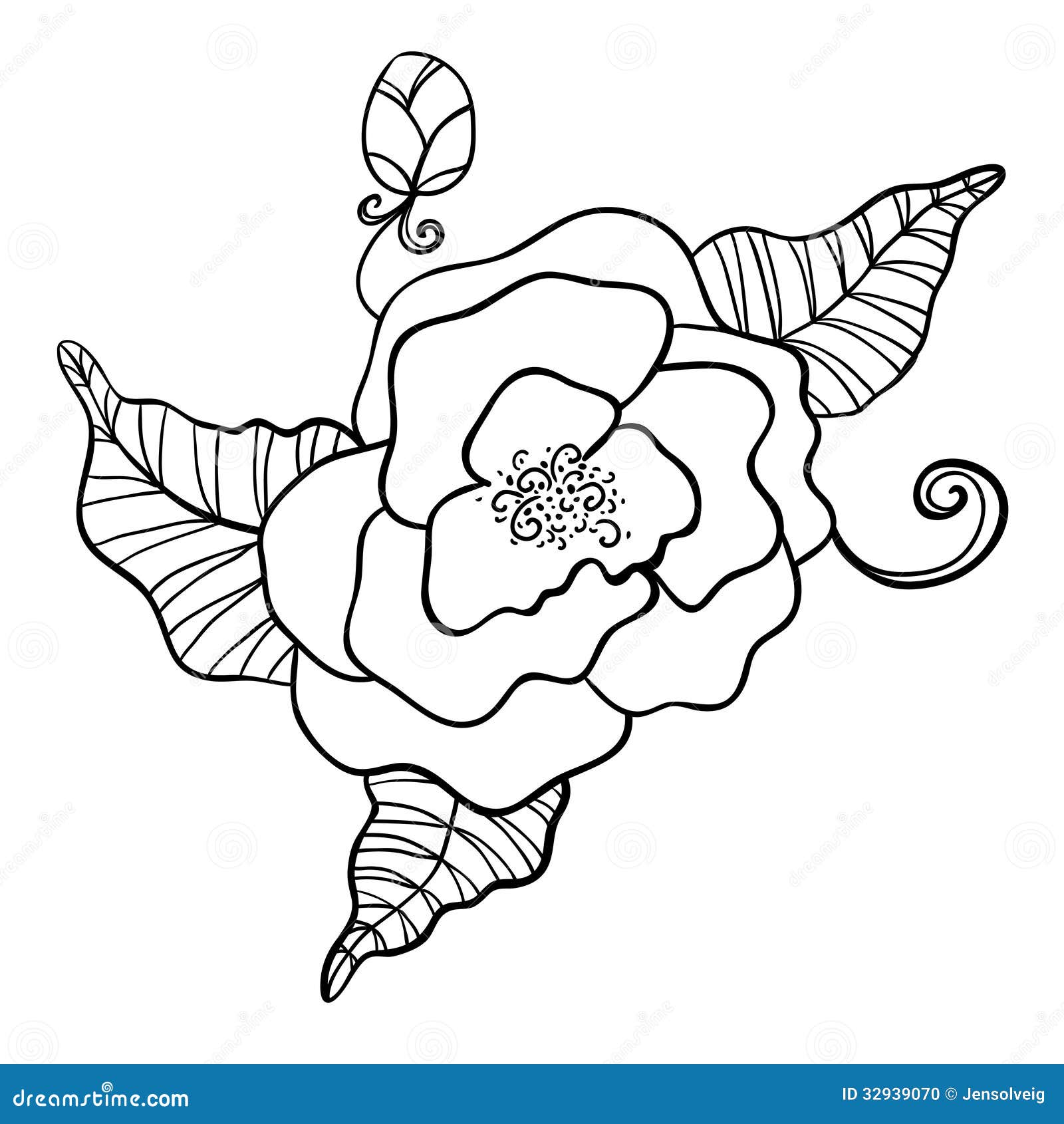 Dessin Noir Et Blanc De Fleur Illustration de Vecteur  Illustration du