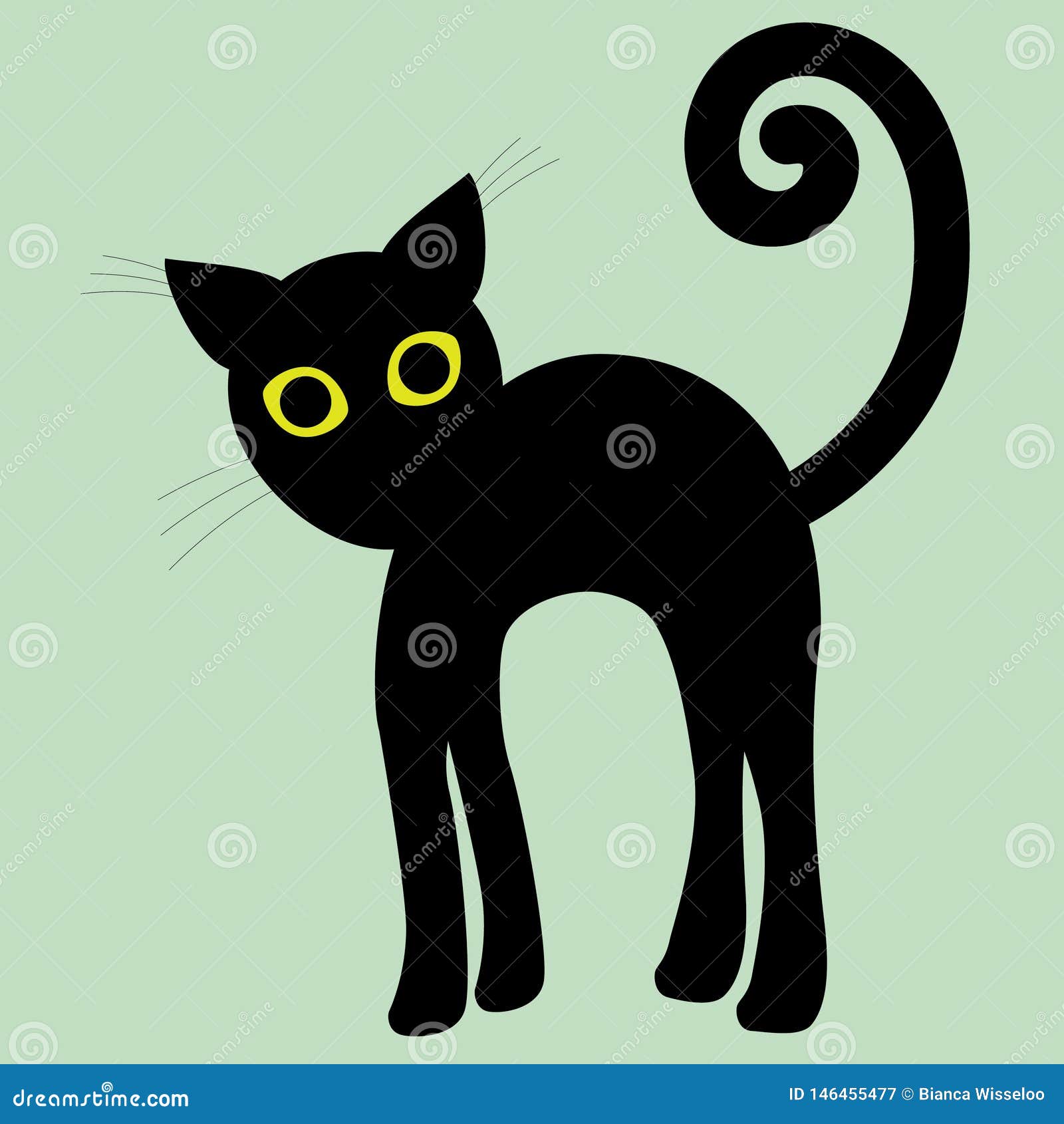 Dessin Simple Fache De Chat Noir Illustration De Vecteur Illustration Du Drole Fache 146455477