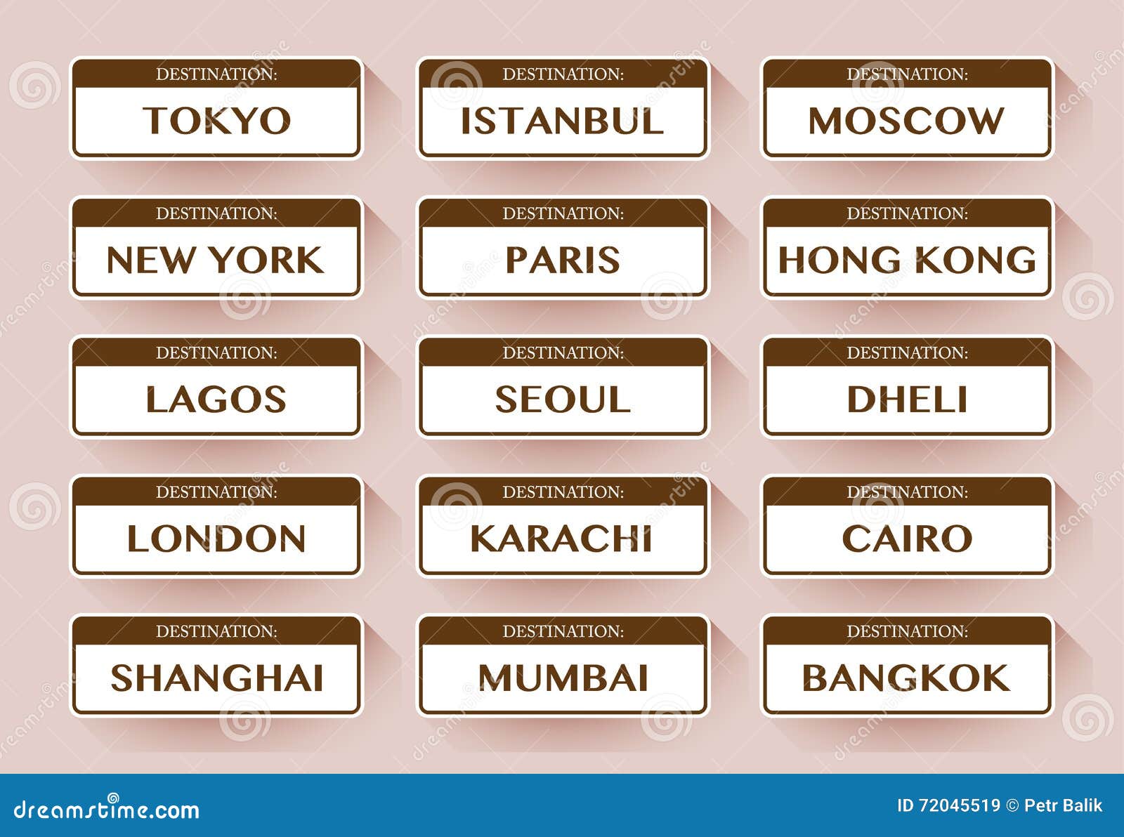 Destination Cities Stickers Stock Vector Illustration of icon, mumbai