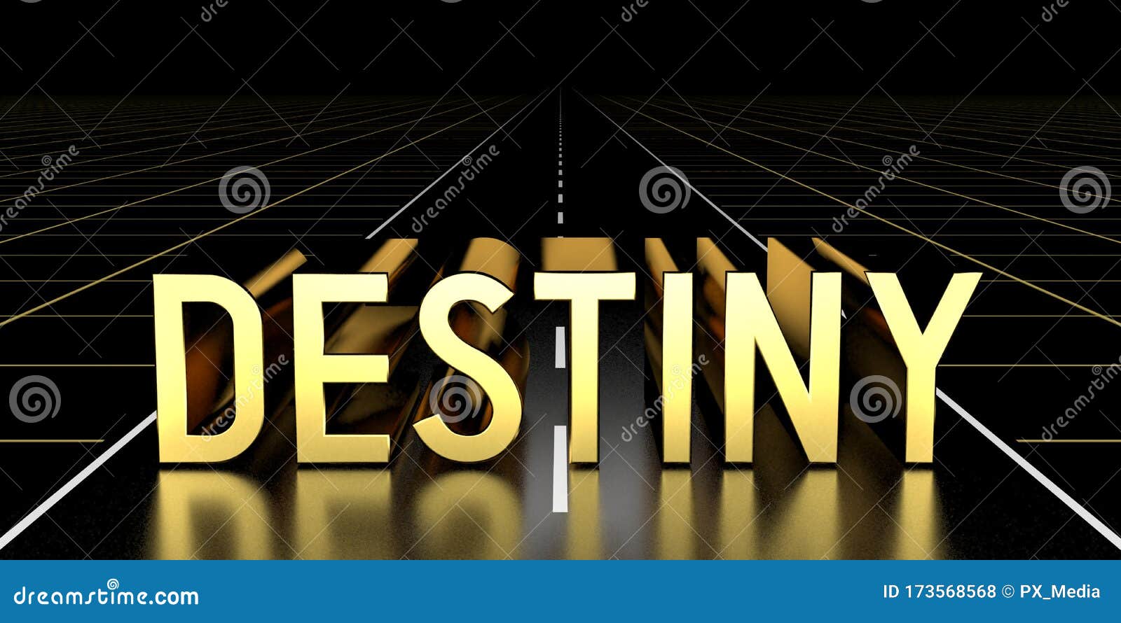 Destiny Concept Road 3d Rendering Stock Illustration Illustration Of Grid Strategy 173568568