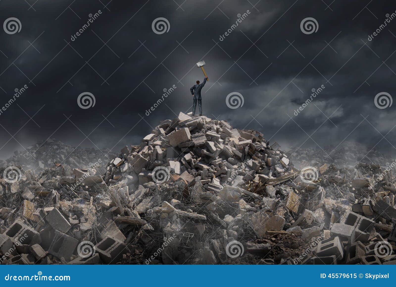 destroy-demolish-concept-as-businessman-