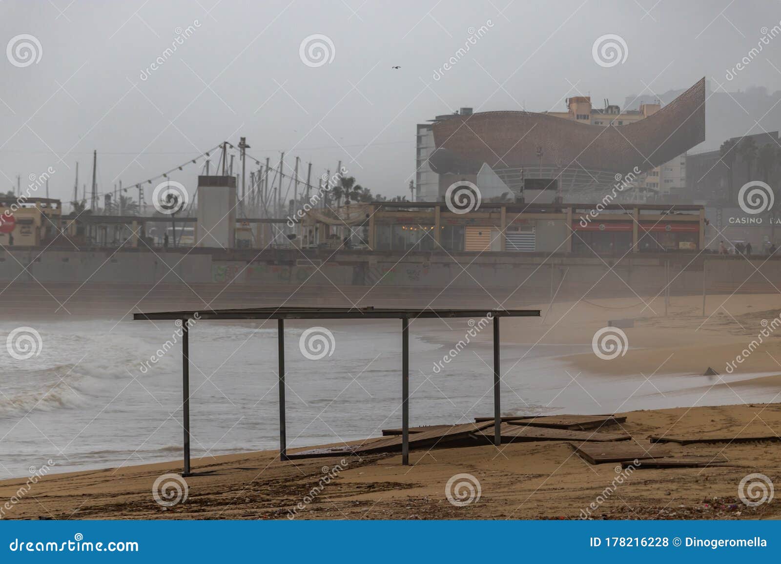 Destroyed Barcelona Beach after the Hurricane Gloria, One of the Biggest  Storms of the Last Years Editorial Stock Photo - Image of paris, airport:  178216228