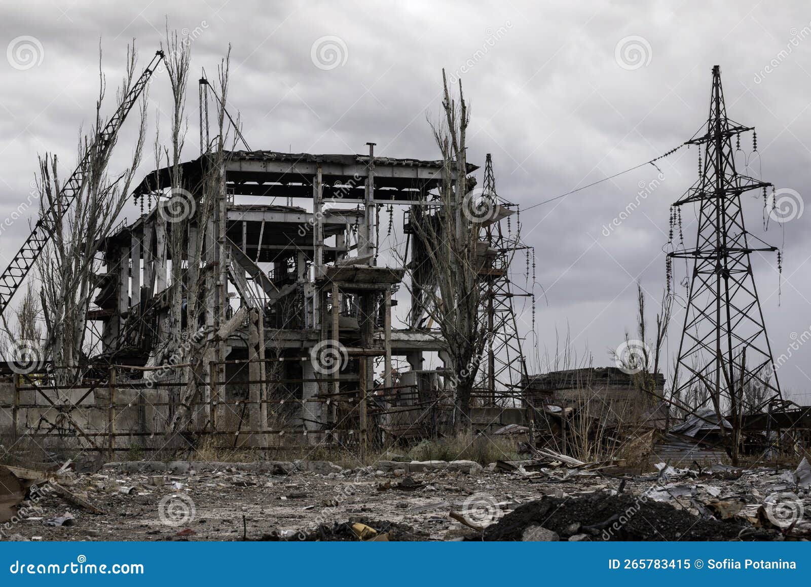 destroyed buildings of the workshop of the azovstal plant in mariupol ukraine