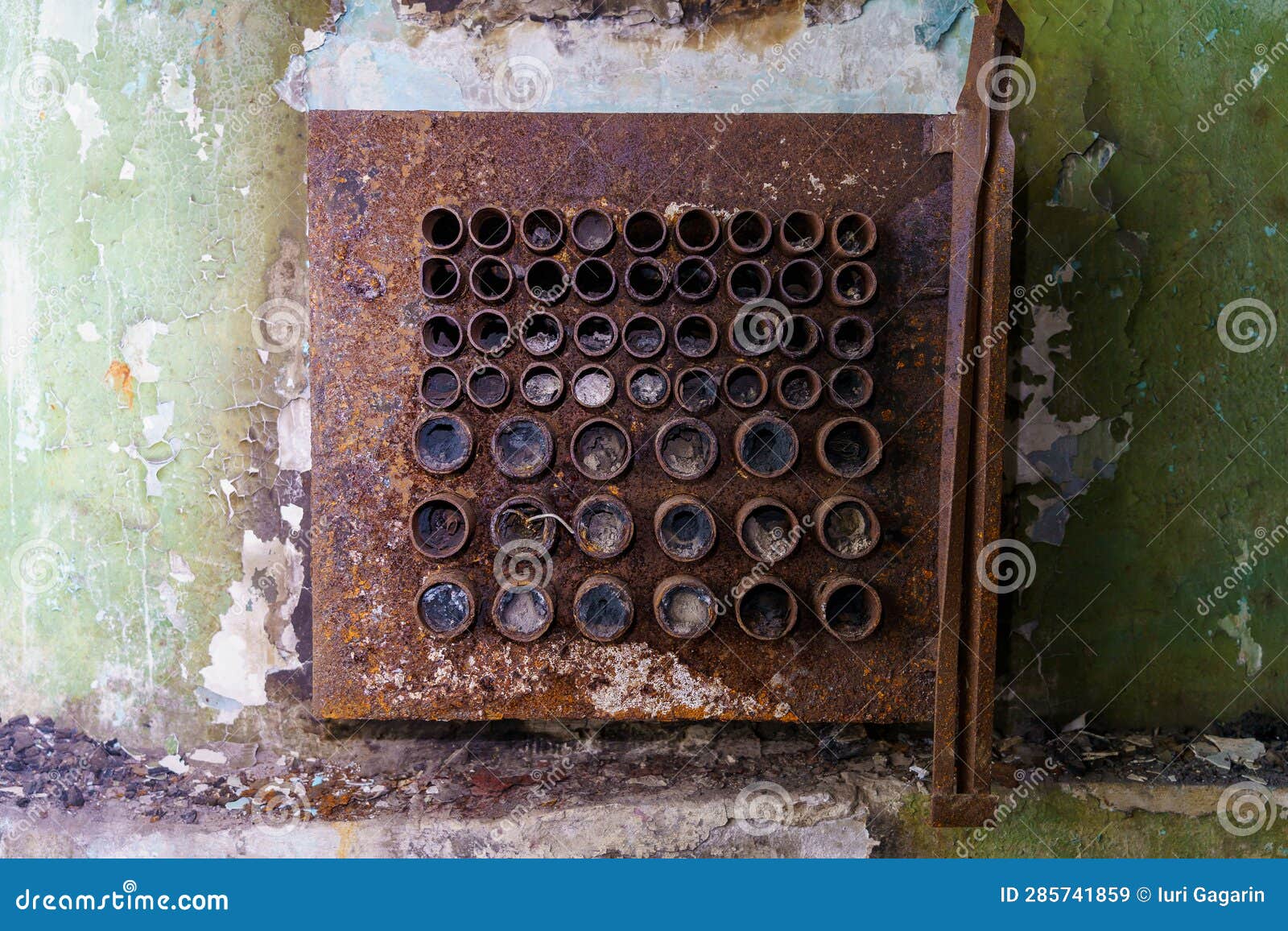 destroyed communications of an abandoned secret military bunker. background