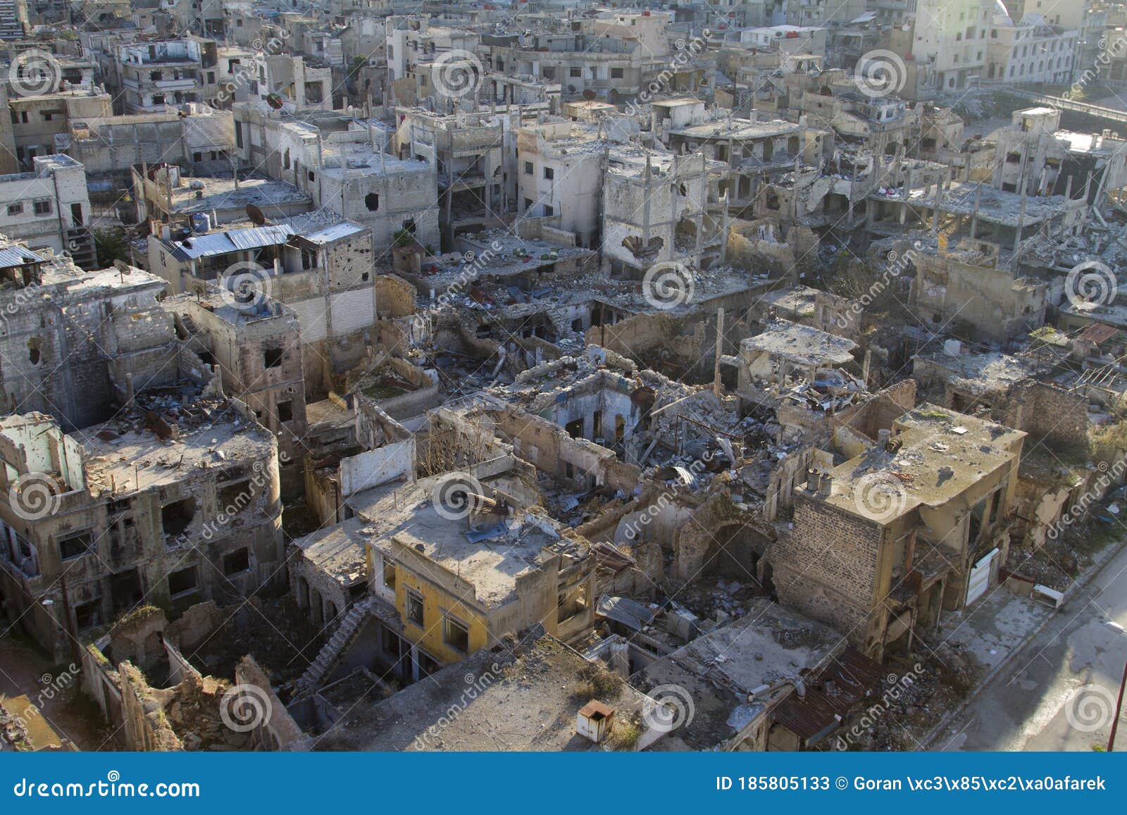 destroyed homs centre, syria