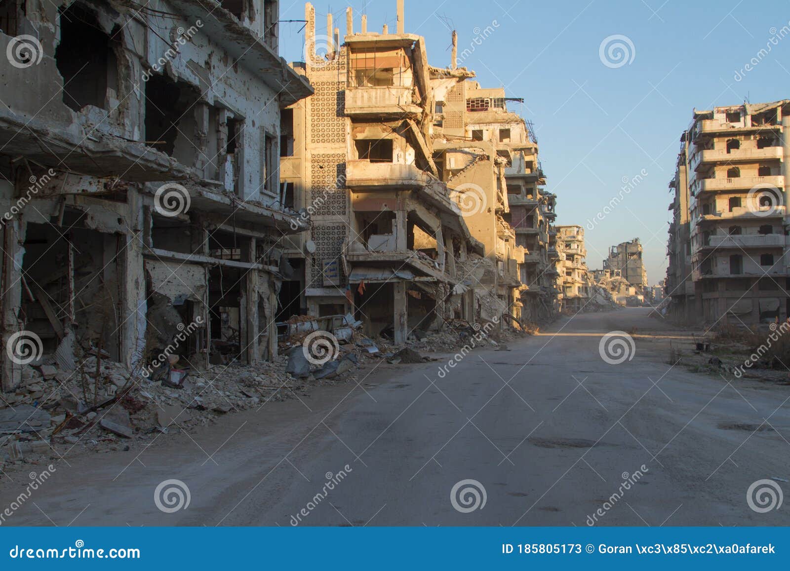 destroyed homs centre, syria