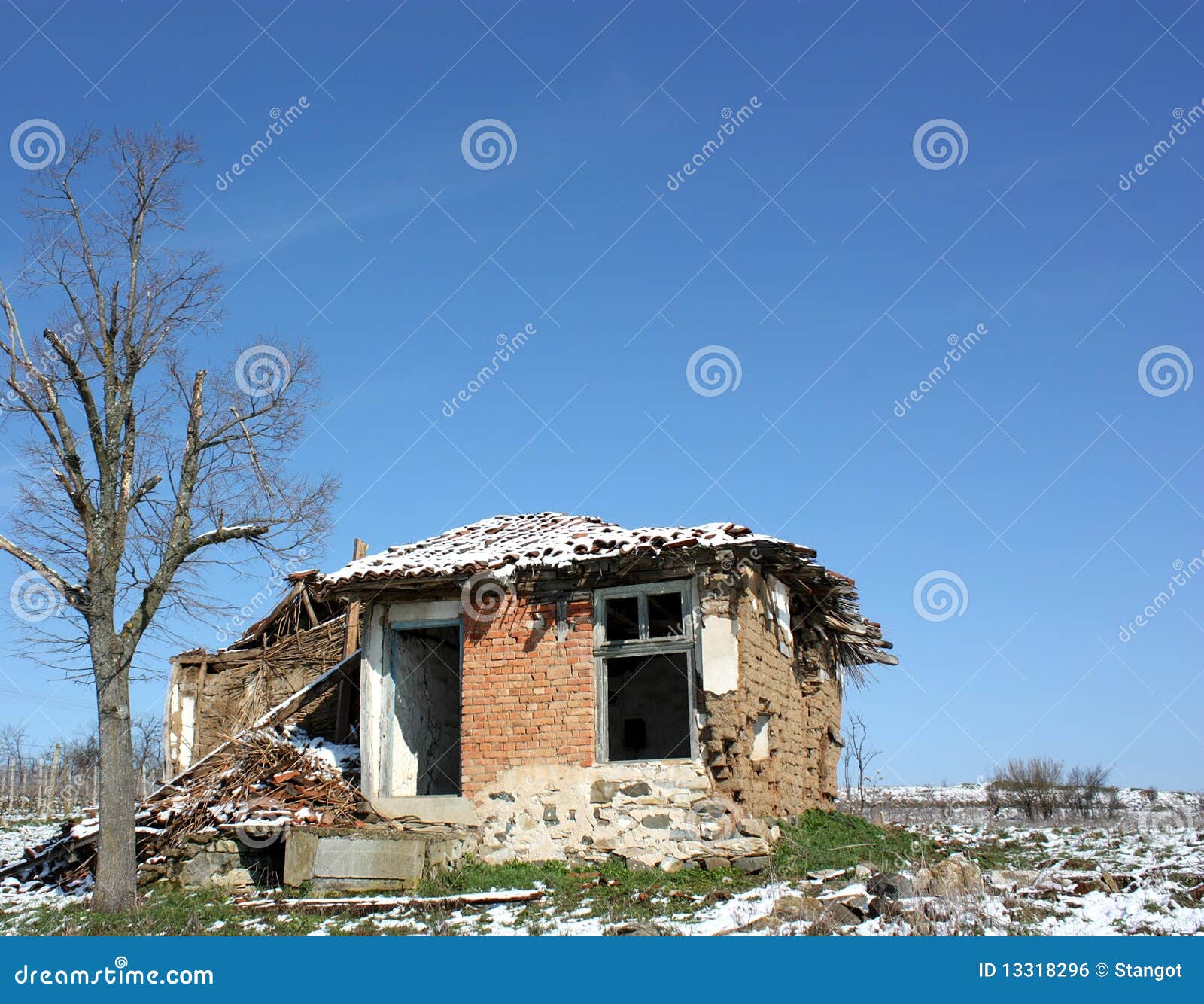 A destroyed house stock photo. Image of nature, object - 13318296