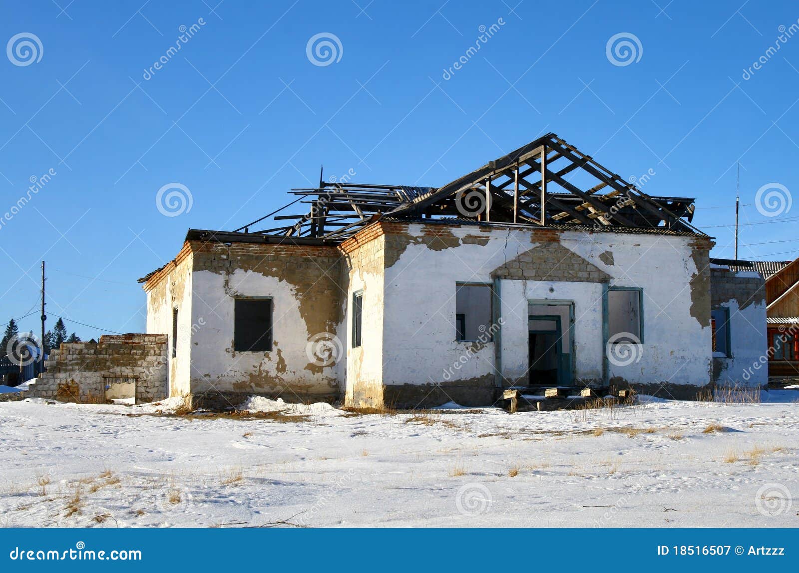 Destroyed house stock image. Image of neglected, junk - 18516507