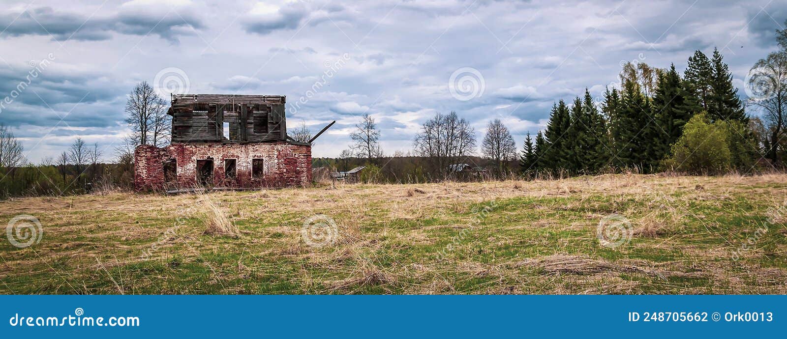 Destroyed house landscape stock photo. Image of landscape 248705662