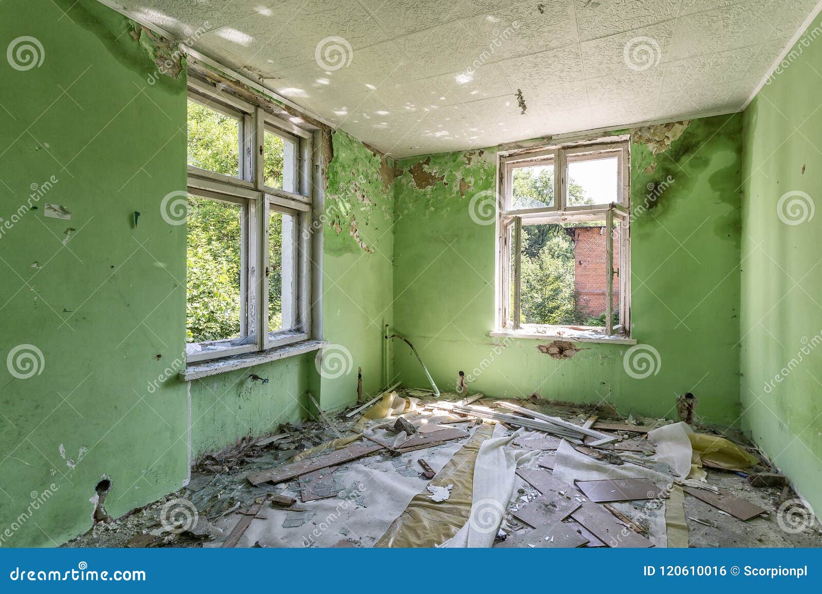 Inside the destroyed house stock photo. Image of indoor 120610016