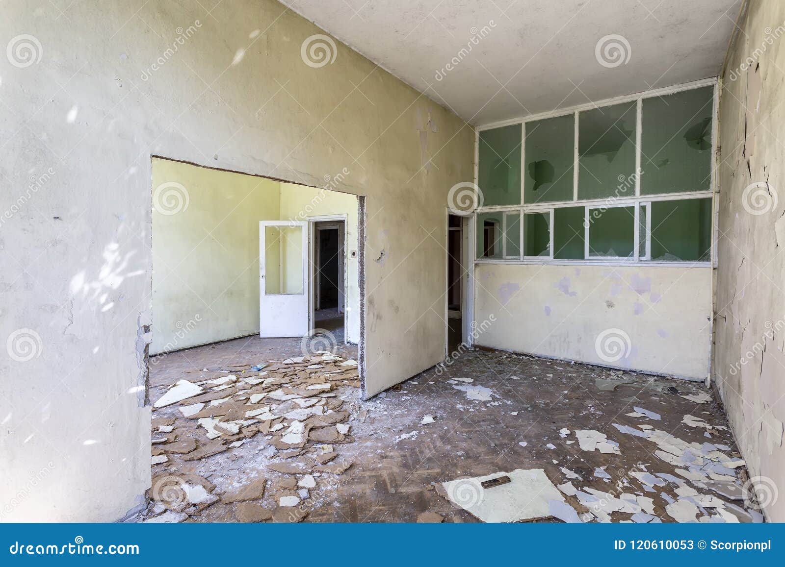 Inside the destroyed house stock image. Image of destruction 120610053