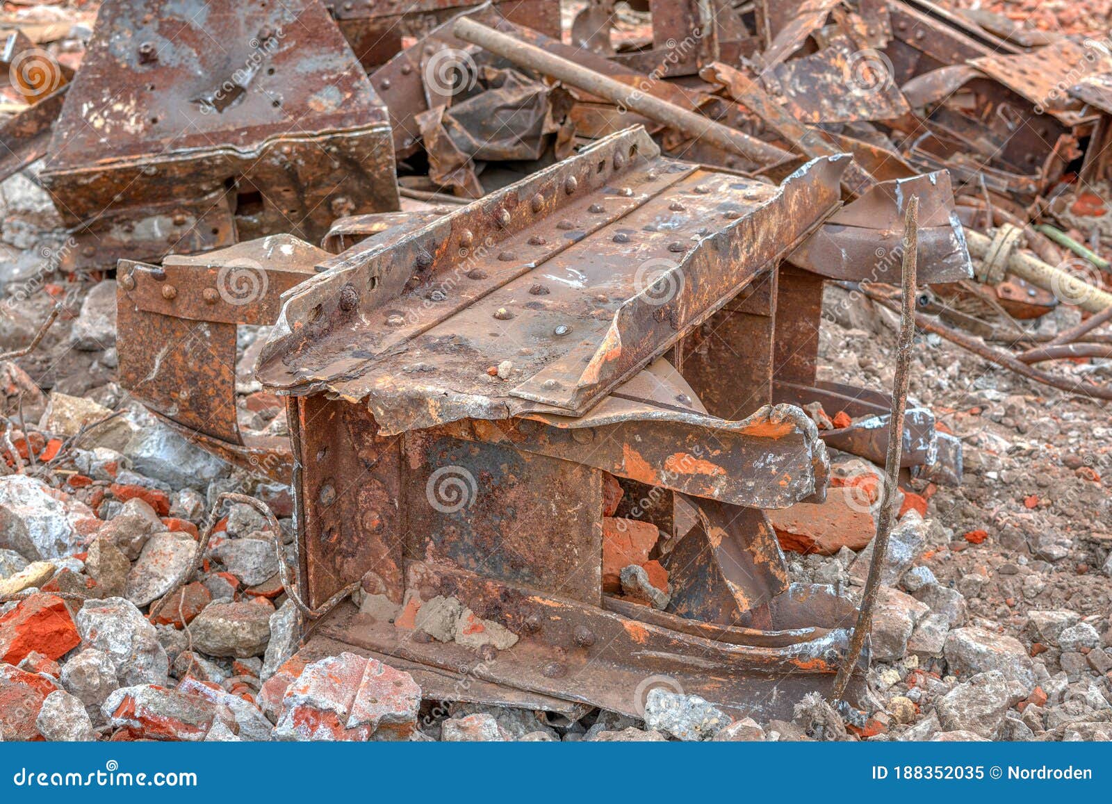 Destroyed Rusty Metal Structures. Stock Image Image of locked