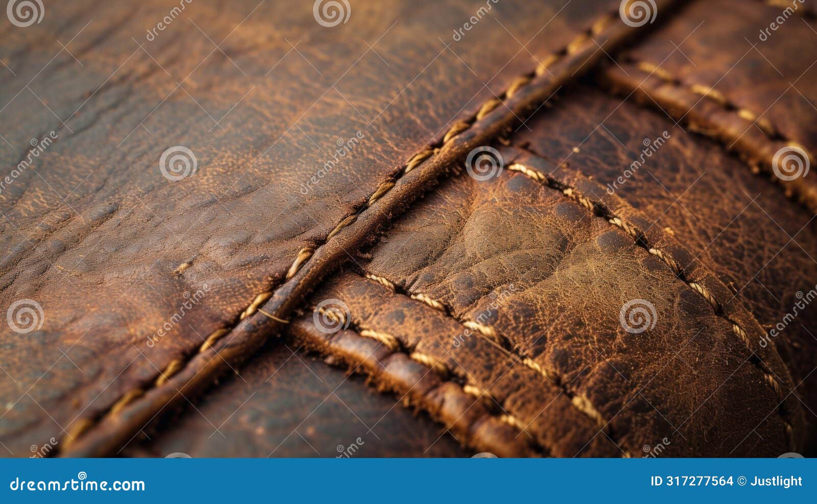 detail of aged leather revealing the gradual fading of color and the emergence of a rugged patina