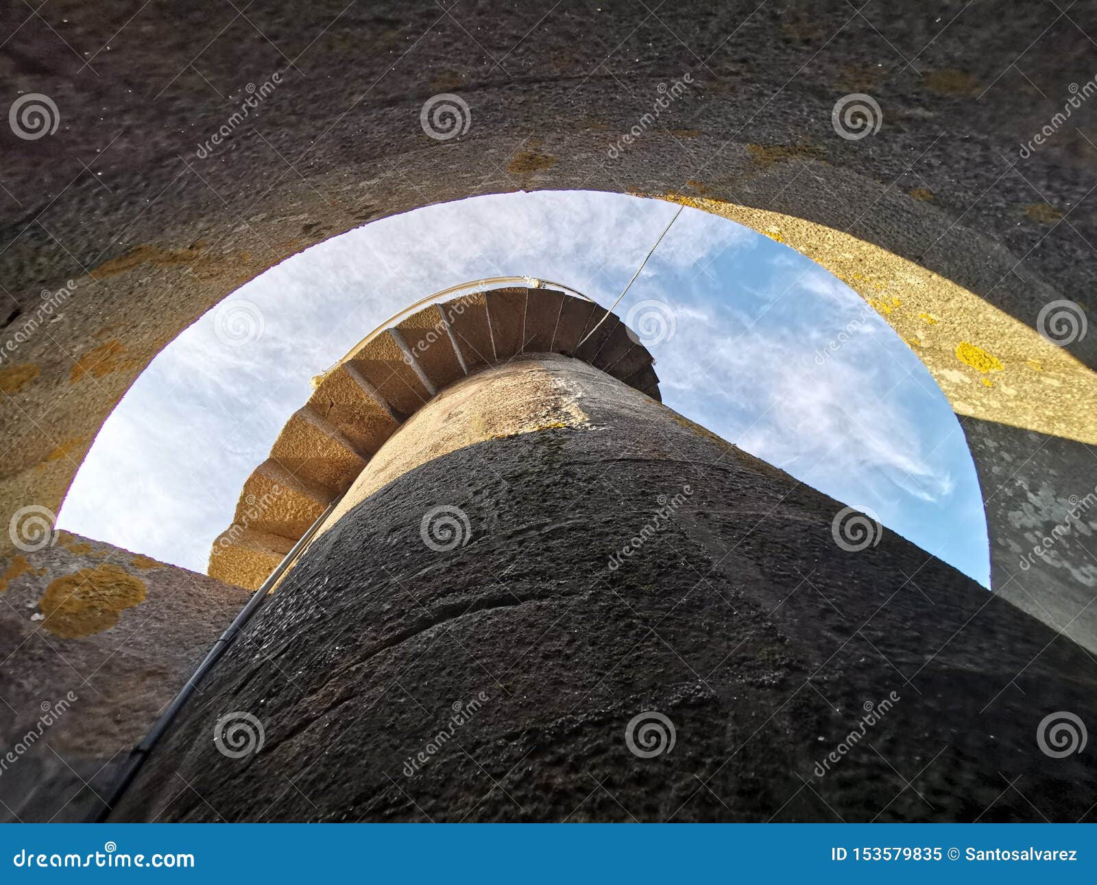 detail of ancient lighthouse that facilitates navigation and maritime safety