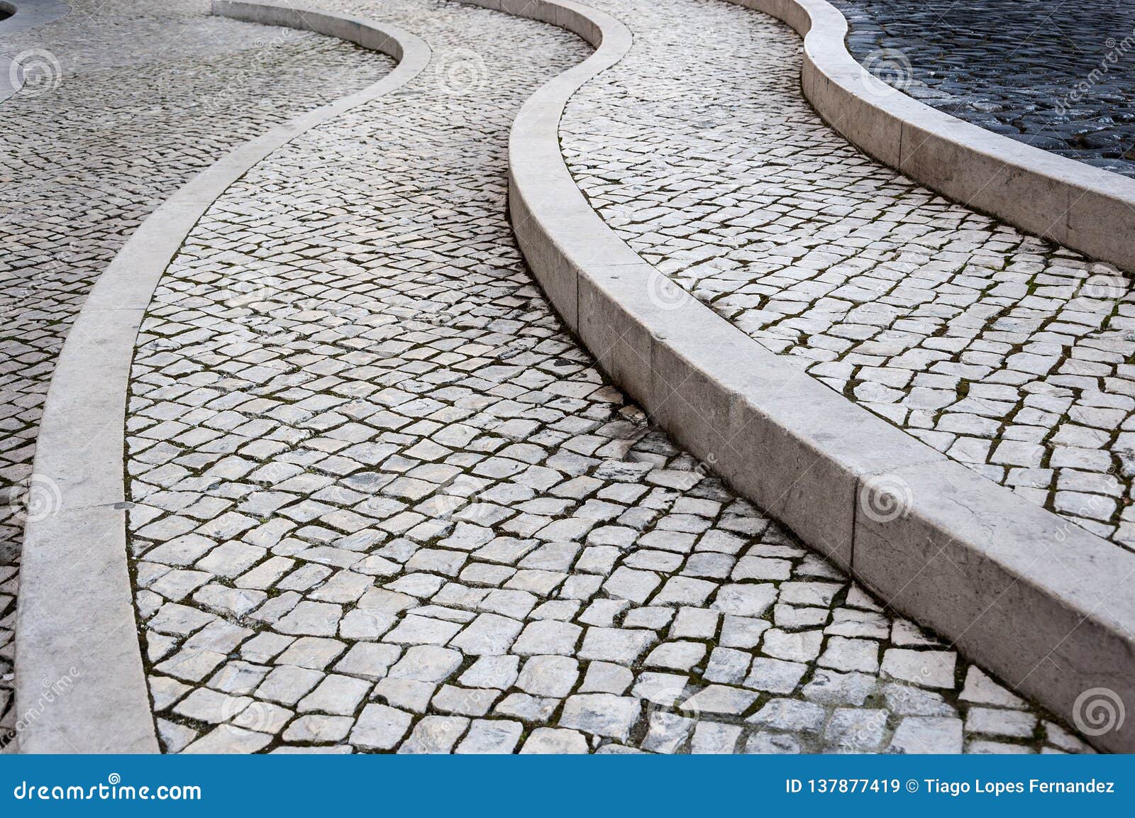 detail of the beautiful portuguese pavement calÃÂ§ada portuguesa in the city of lisbon