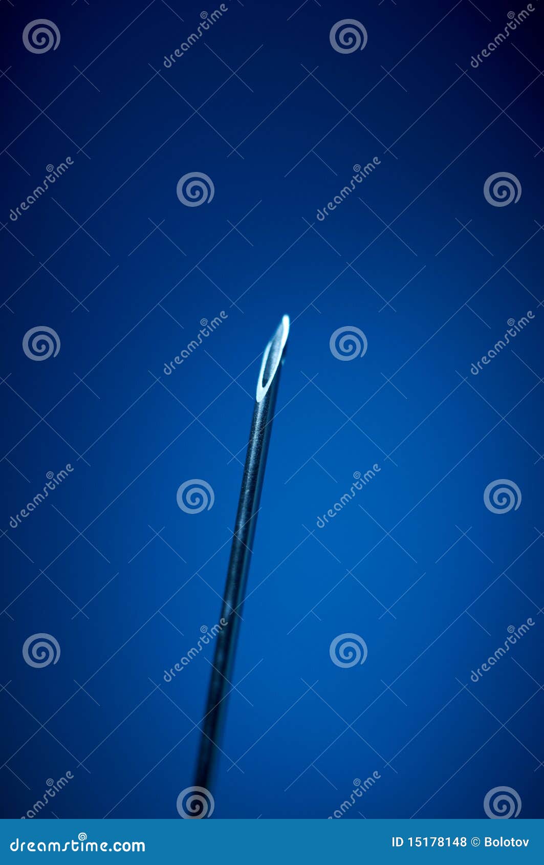 Detail of a Blue Sterilized Needle. Stock Photo - Image of focus