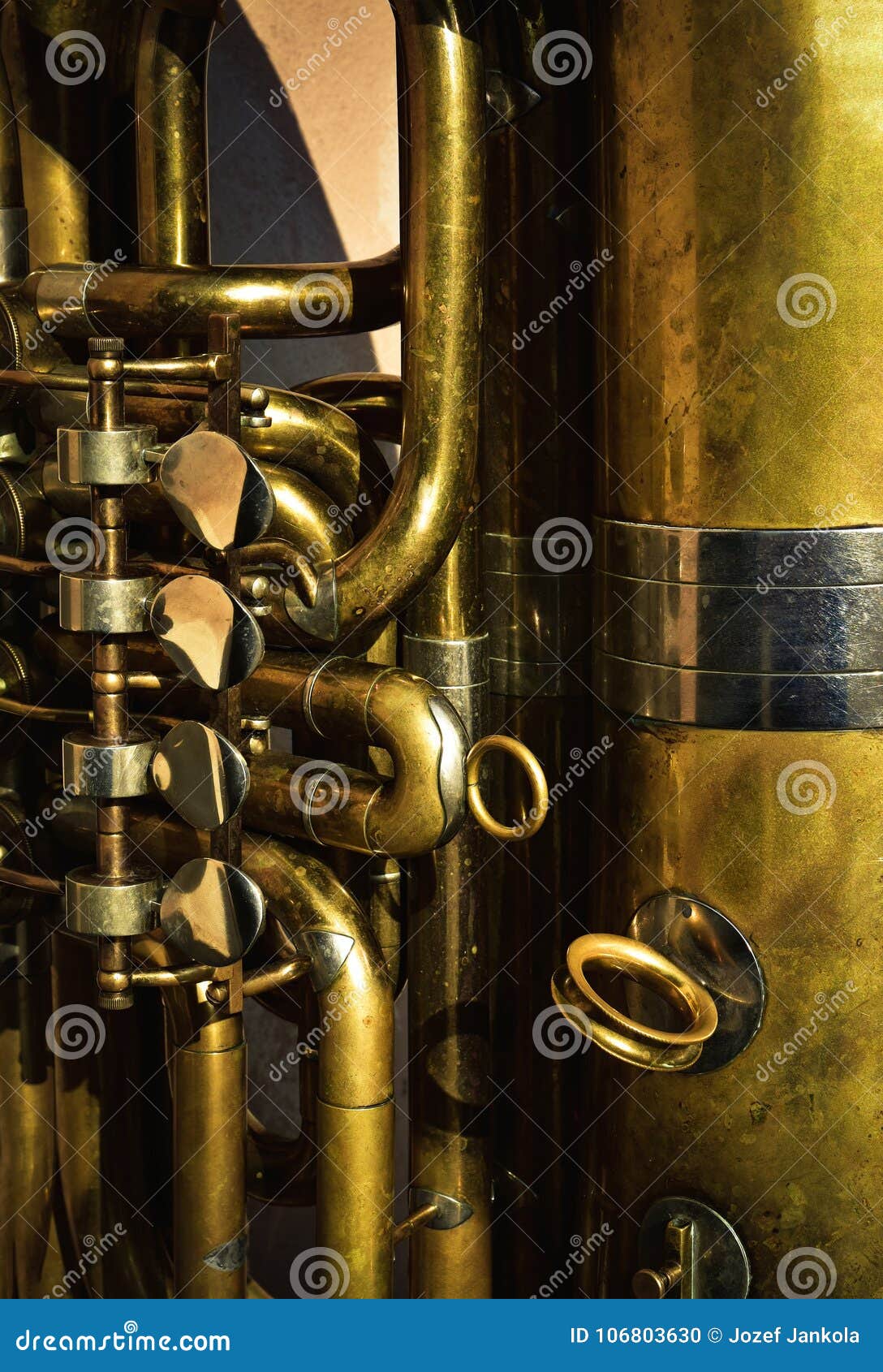 Detail of a Brass Musical Instrument Stock Photo Image of close