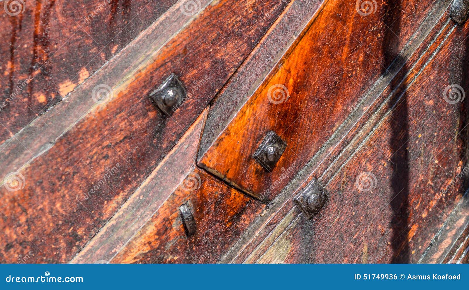 detail of a clinker built viking ship