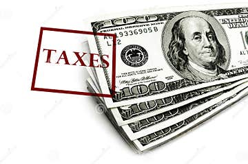 Taxes And Cash Money IRS Tax Liability Or Refund Stock Photo Image Of 