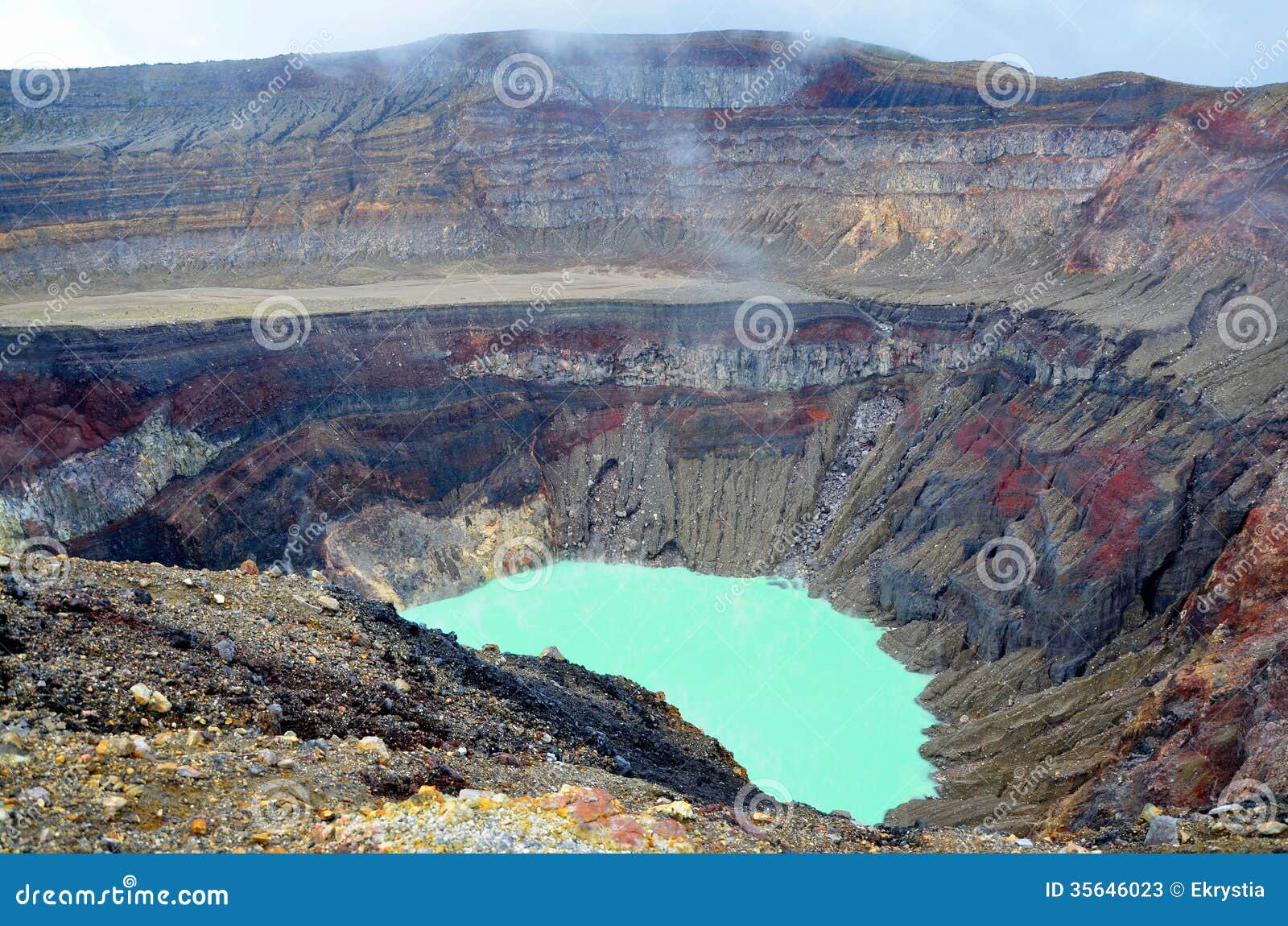 detail of a crater, santa ana volcano