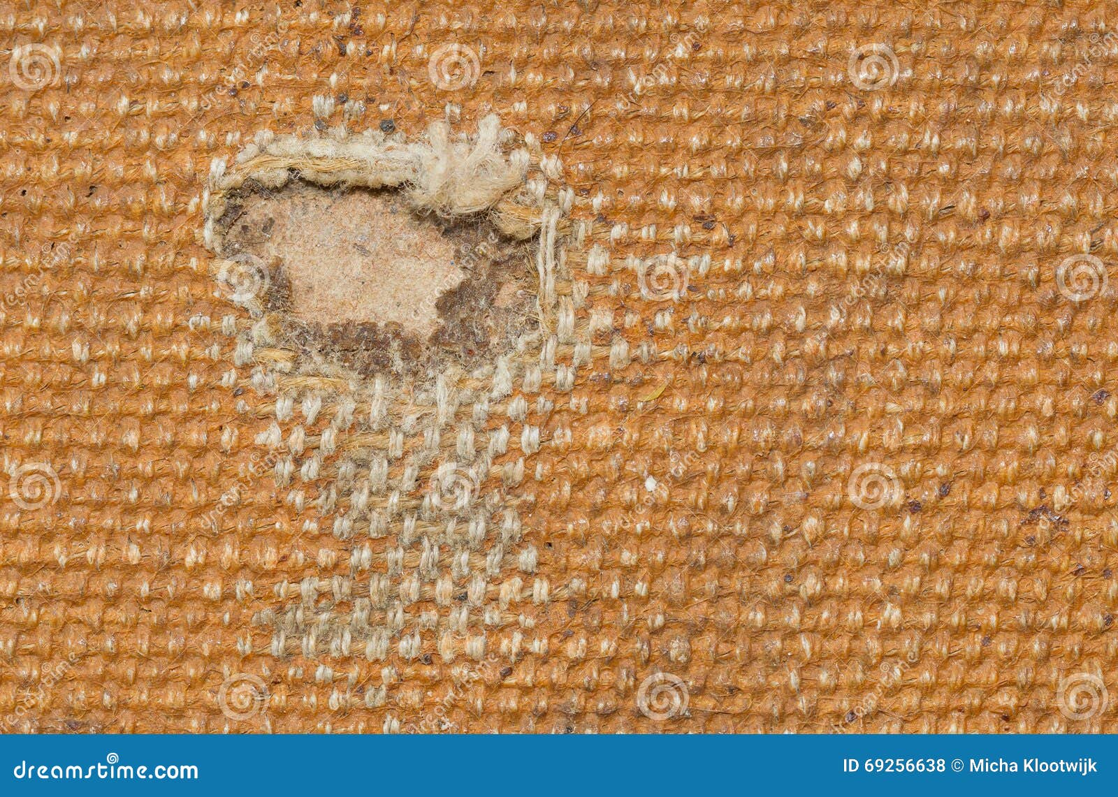 Detail (damage) of an Old Canvas Suitcase, Close-up Stock Photo - Image ...