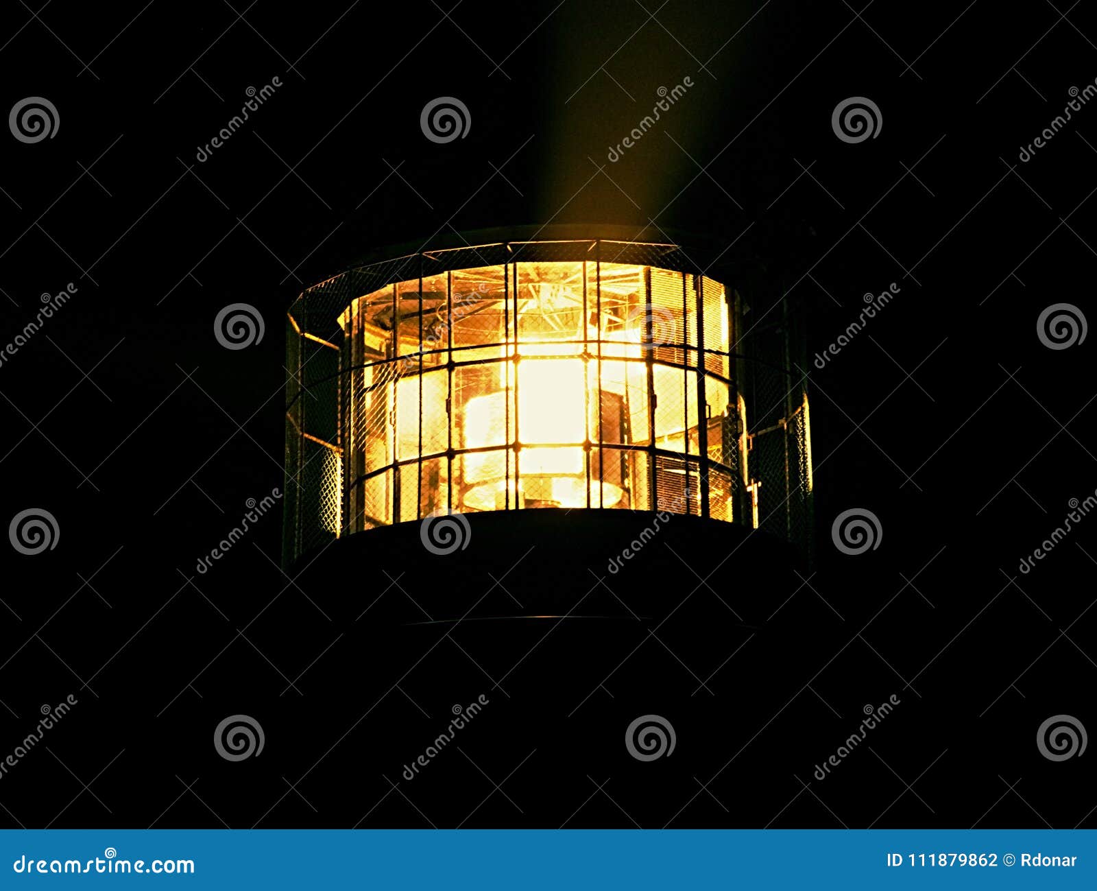 Detail Der Drehenlampe Im Leuchtturm Detail Der Fresnellinse