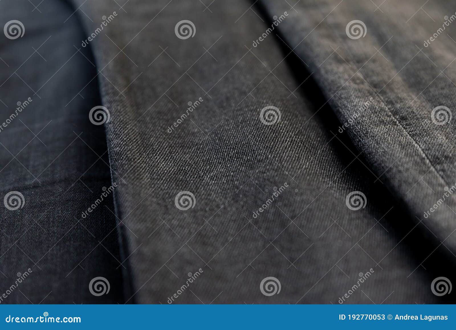 Detail of Different Black Denim Fabrics. Black Jeans Stock Image