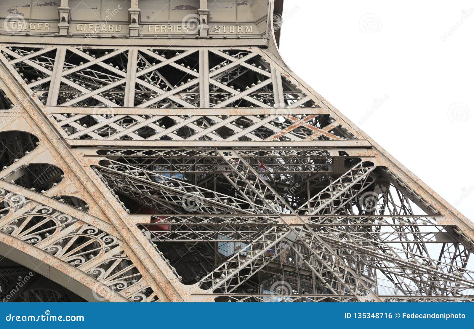 Detail of Eiffel Tower stock photo. Image of joist, european - 135348716
