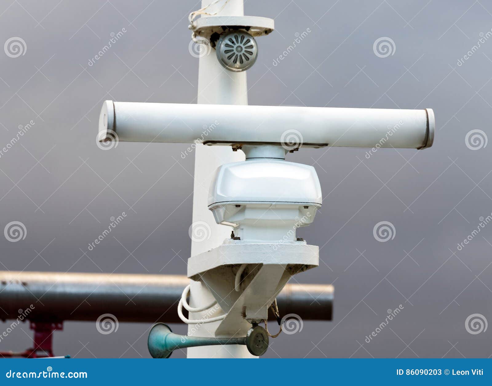 Detail of a Fishing Boat Radar Stock Image - Image of equipment