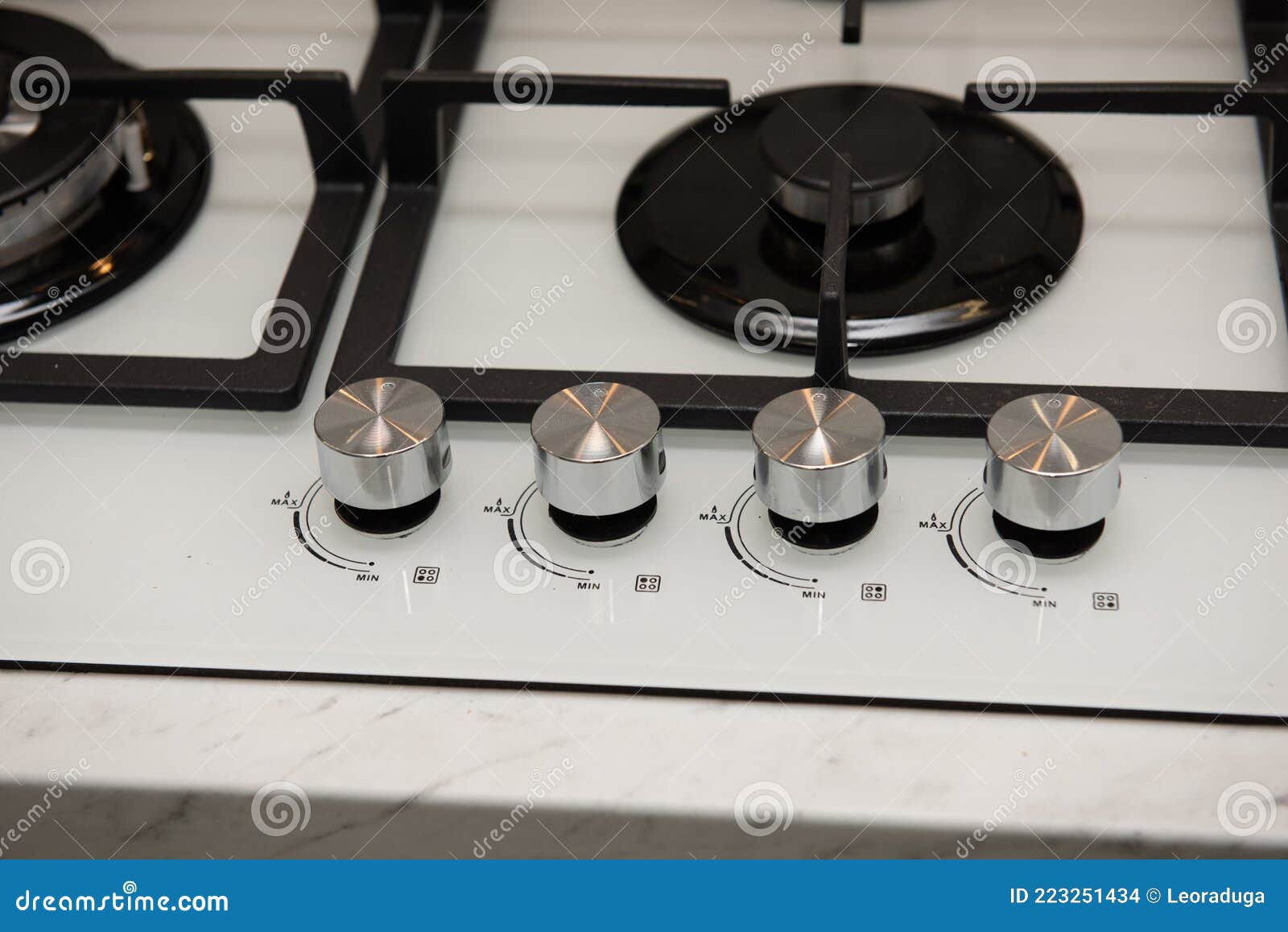 Detail of Gas Stove at Kitchen Stock Photo Image of glossy, modern
