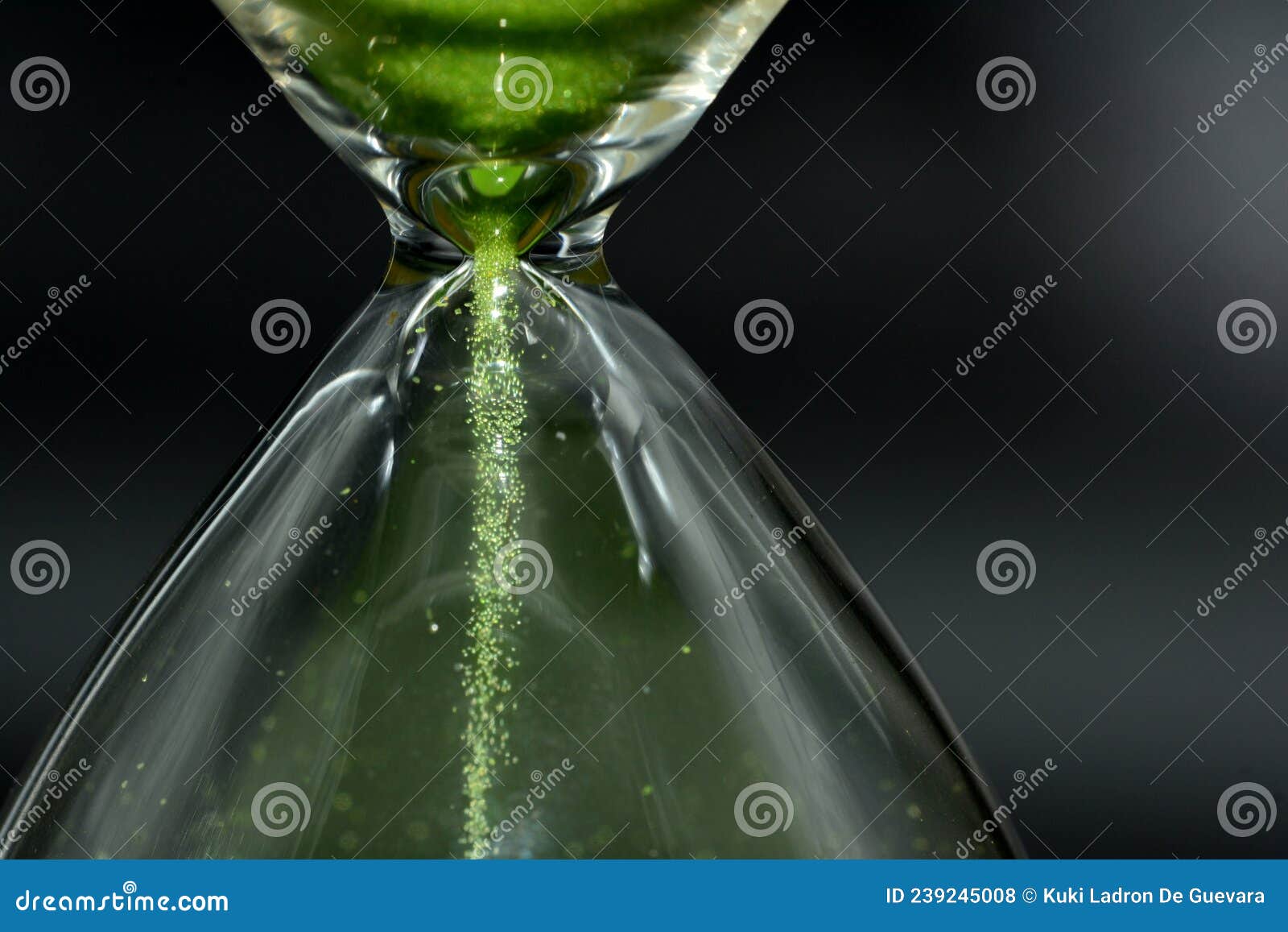 detail of a green hourglass