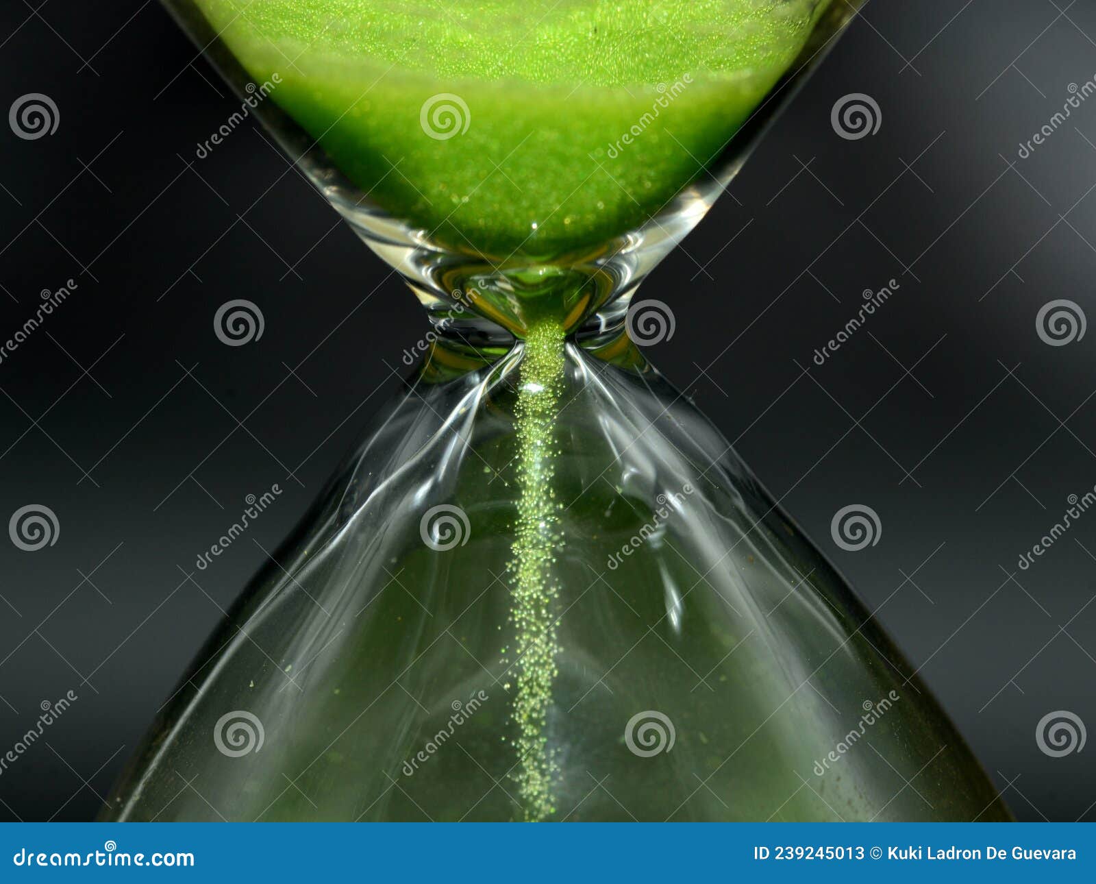 detail of a green hourglass