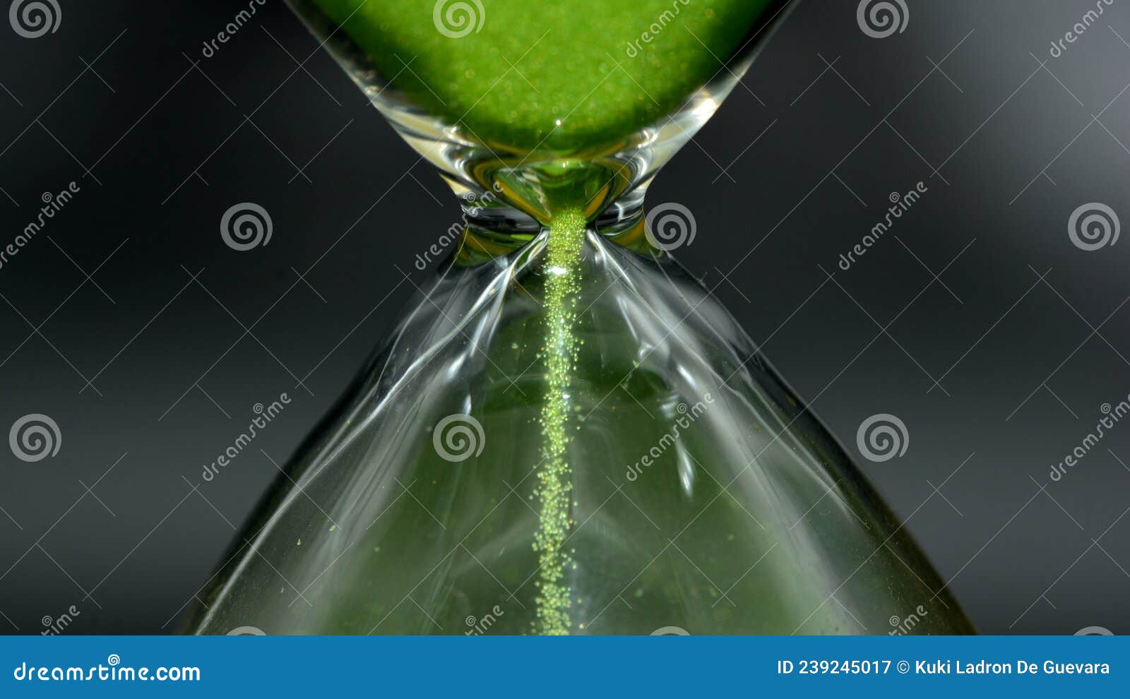 detail of a green hourglass