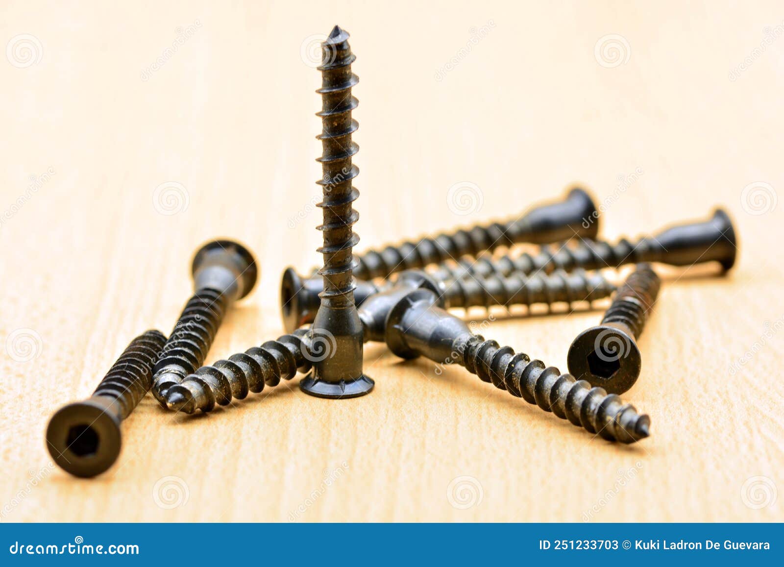 detail of a group of self-tapping screws