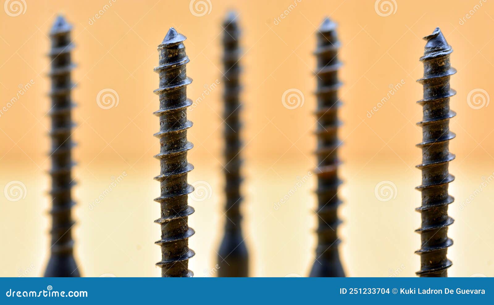 detail of a group of self-tapping screws