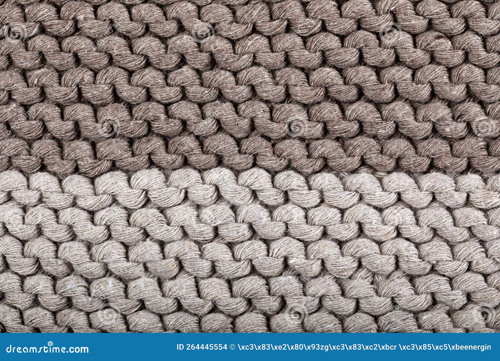 Detail of the Handmade Knitted Pattern Two Different Shades of Brown