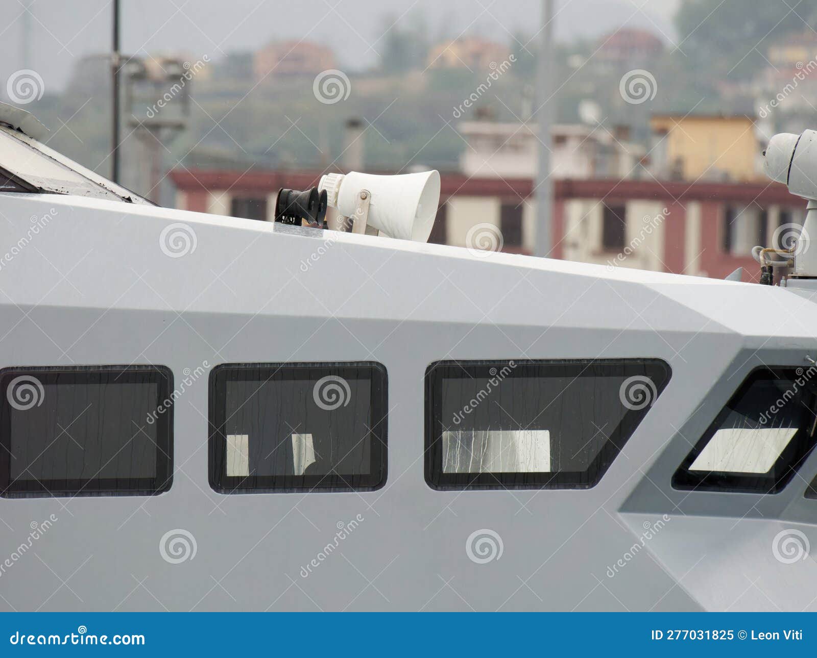 detail of italian guardia di finanza patrol boat