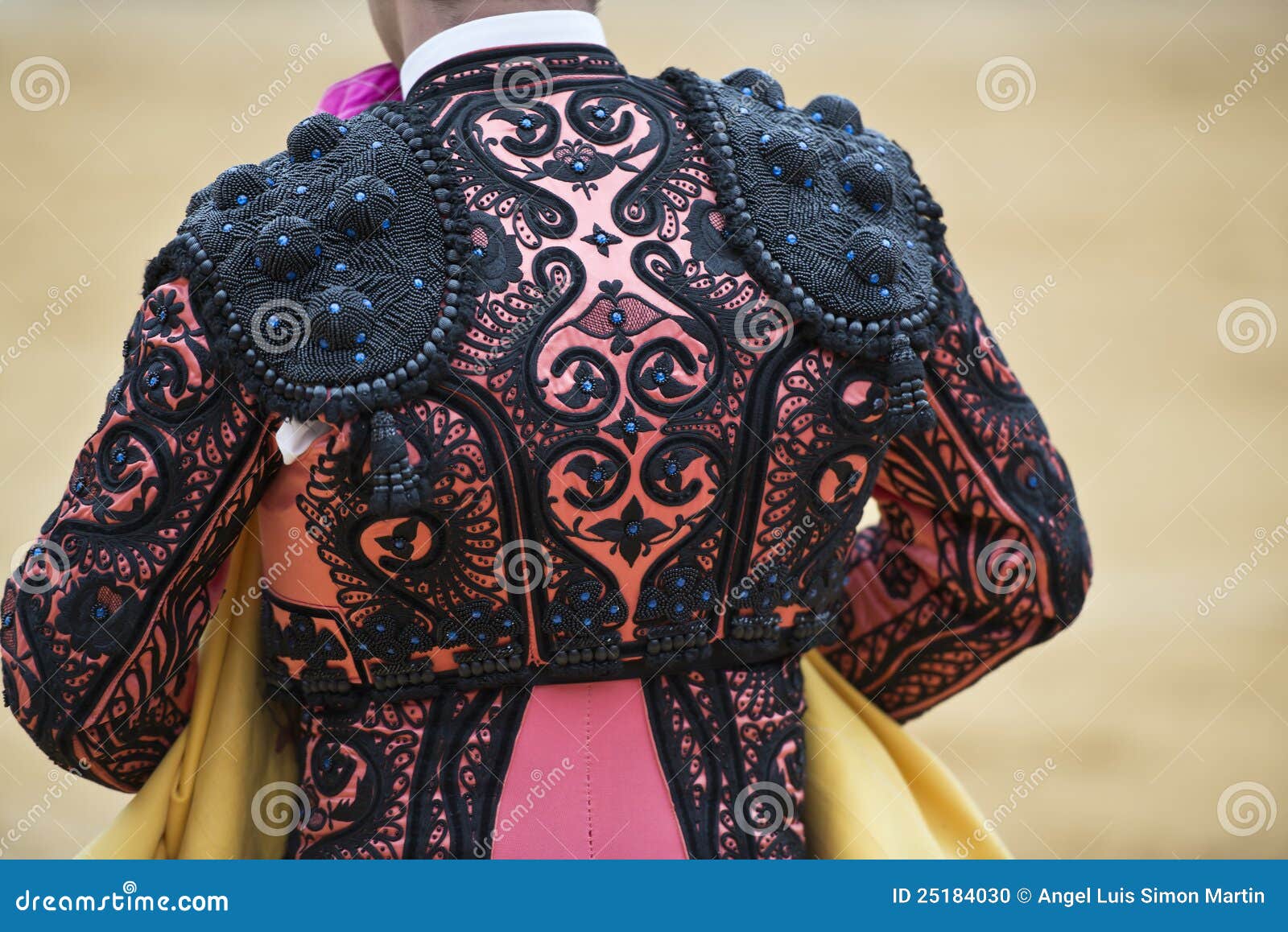 detail of the jacket of the bullfighter.