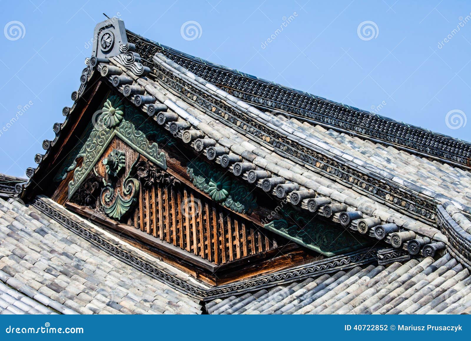 Detail of a japanese roof stock photo. Image of asian 40722852