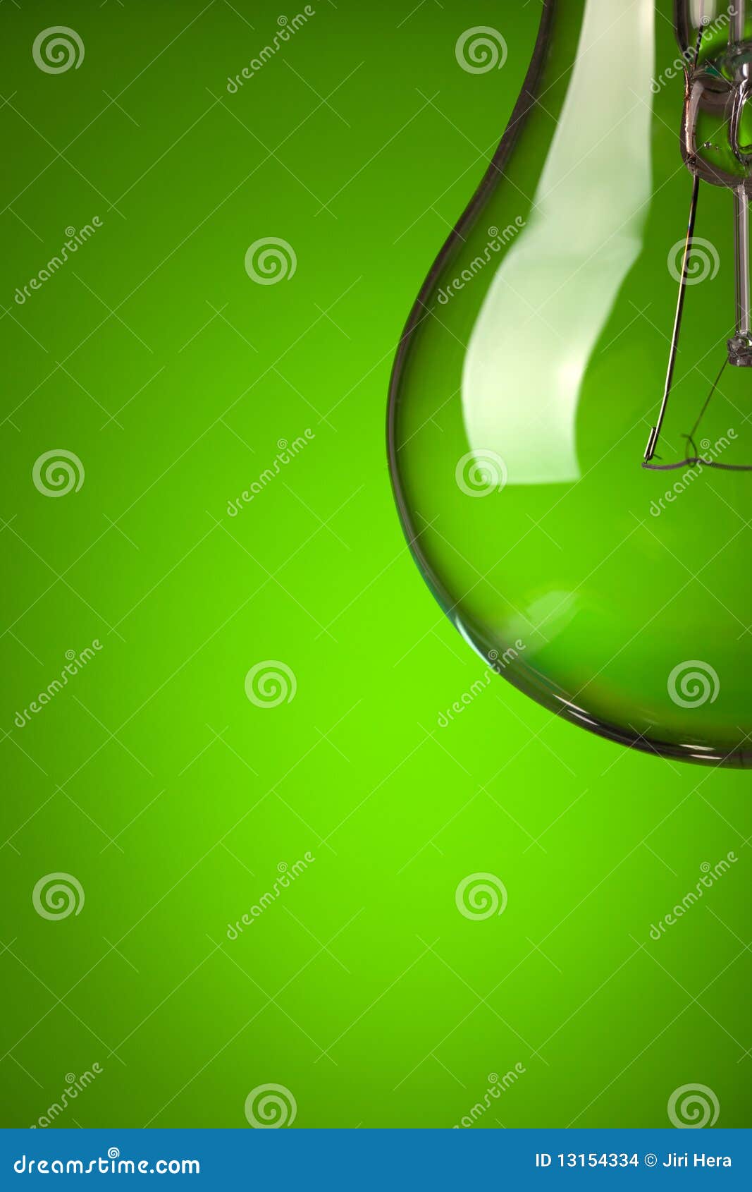 Detail of Light Bulb on Green Background Stock Photo Image of