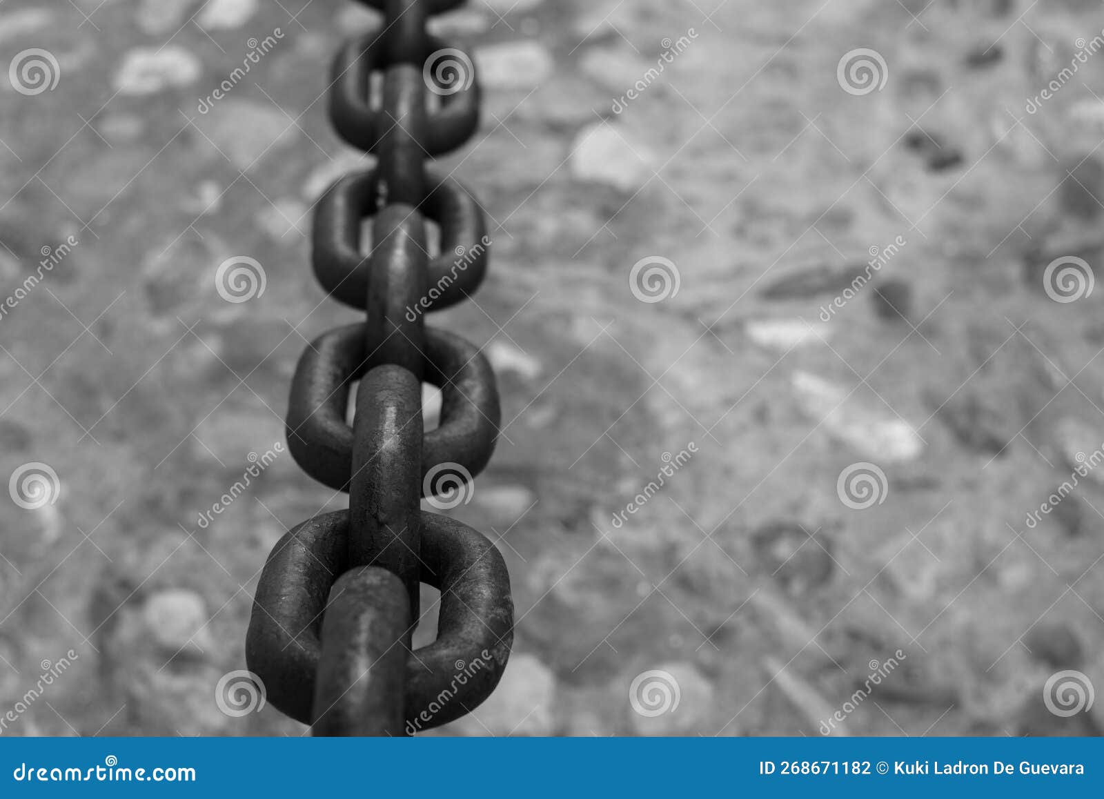 detail of the links of a large chain
