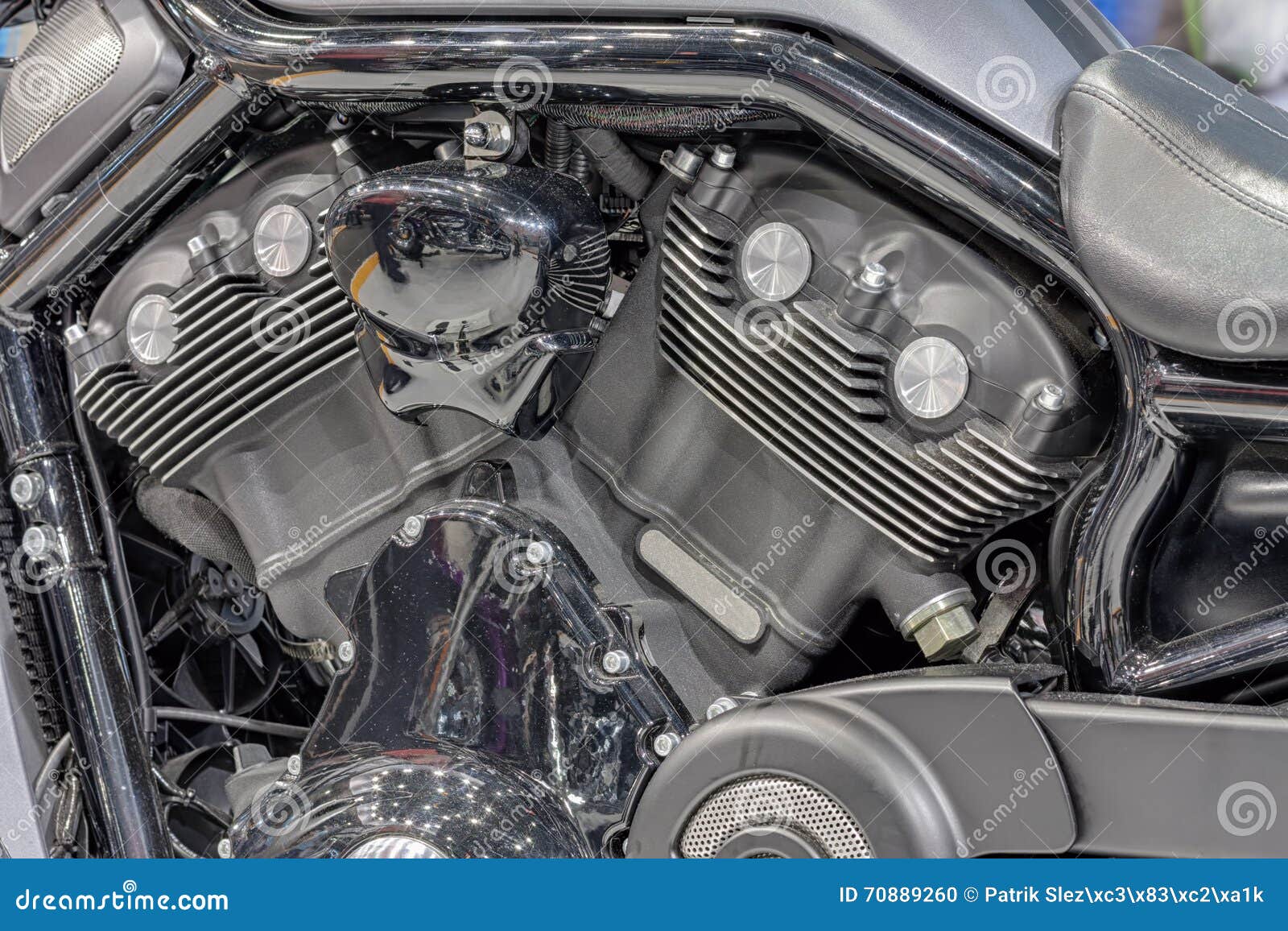 Detail of Liquid Cooled Engine of Motorcycle Stock Photo Image of