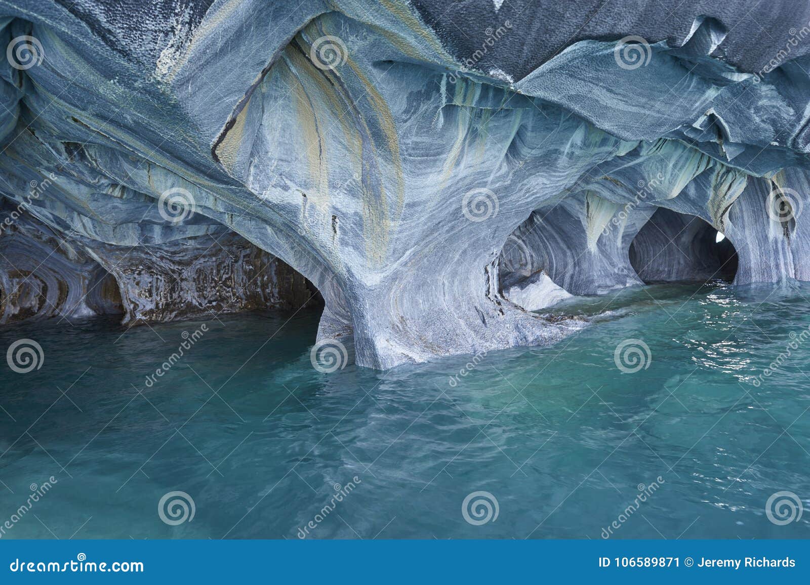 marble caves in northern patagonia, chile.