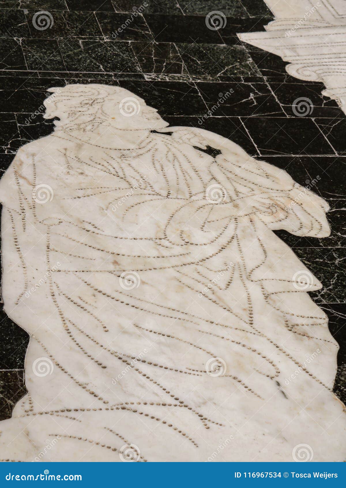 Detail Of Marble Mosaic Floor At Siena Cathedral Stock Photo