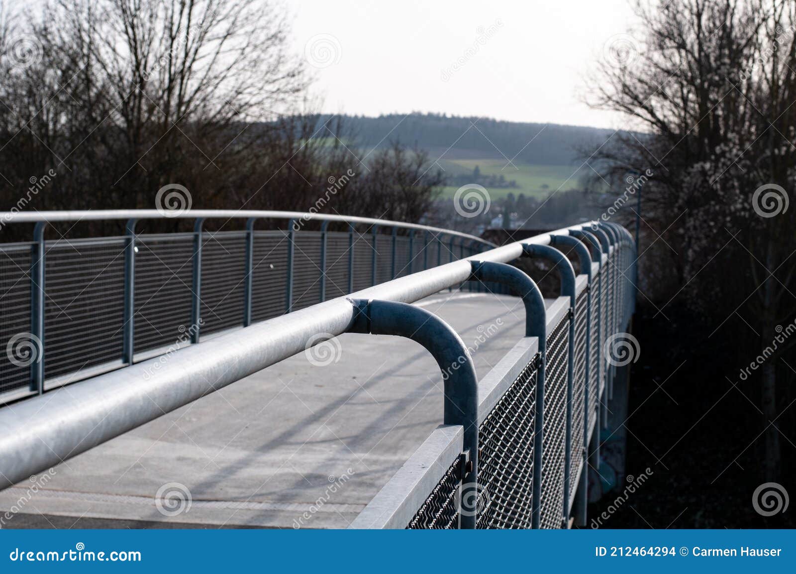 Close-up of the Guardrail of a Pedestrian Bridge Stock Photo - Image of  concrete, walkway: 212464294